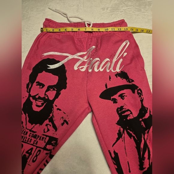 Asaali Jean Set Sweat/Pants Women's Color Pink/Black Size Small - Picture 10 of 16